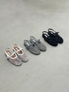 ( 3 COLOURS ) BLING BLING MESH SLING BACK MARY JANE FLAT ( PRE ORDER )