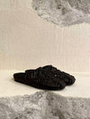 ( WHITE / BLACK ) PREMIUM RAFFIA MULES ( PRE ORDER )