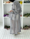 ( LIGHT GREY / CHARCOAL ) PREMIUM SHEER CHIFFON TRENCH COAT *LAST ONE*