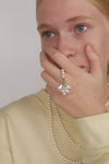 (MONDAY EDITION) PEARL FLOWER TWO-WAY NECKLACE