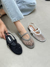 ( 3 COLOURS ) BLING BLING MESH SLING BACK MARY JANE FLAT ( PRE ORDER )