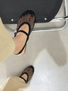 ( 3 COLOURS ) BLING BLING MESH SLING BACK MARY JANE FLAT ( PRE ORDER )