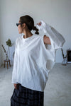 ( WHITE / BLACK ) IRREGULAR LONG SLEEVE TOP *LAST 2*