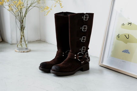 ( 4 COLOURS ) ITALIAN LEATHERS HARNESS BOOT 🌟🛒( PRE ORDER )
