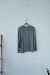 ( BLACK / WHITE / GREY ) EXTRA SOFT STRIPED HENLEY LONG SLEEVE