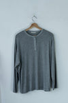 ( BLACK / WHITE / GREY ) EXTRA SOFT STRIPED HENLEY LONG SLEEVE