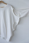 ( WHITE / BLACK ) IRREGULAR LONG SLEEVE TOP *LAST 2*