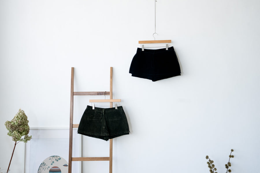( OLIVE / BLACK ) VELVET SKIRT SHORTS *BEST BUY*