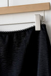 ( WHITE / BLACK ) LACE TRIMMED SATIN MINI SKIRT *BEST BUY* ( PRE ORDER )