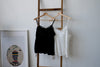 ( WHITE / BLACK ) SILKY LACE TRIMMED BUTTON CAMI *LAST 2*