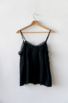 ( WHITE / BLACK ) SILKY LACE TRIMMED BUTTON CAMI *LAST 2*