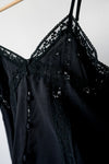 ( WHITE / BLACK ) SILKY LACE TRIMMED BUTTON CAMI *LAST 2*