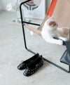 BLACK STUDDED FLAT ( PRE ORDER )