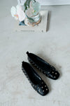 BLACK STUDDED FLAT ( PRE ORDER )
