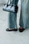 BLACK STUDDED FLAT ( PRE ORDER )