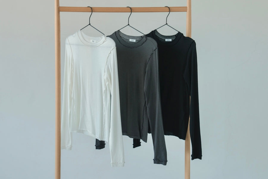 ( WHITE / CHARCOAL / BLACK ) CURVEY LONG SLEEVE