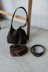 ( BROWN / BLACK ) CALF LEATHER 2 WAY BAG *LAST ONE*