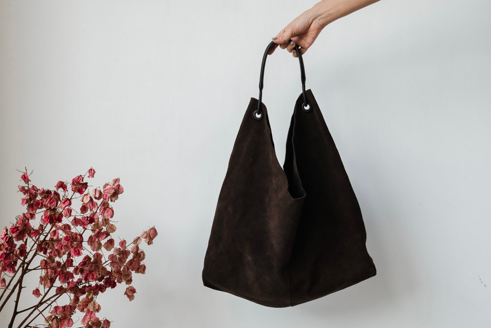 CHOCOLATE SUEDE TOTE ( PRE ORDER )