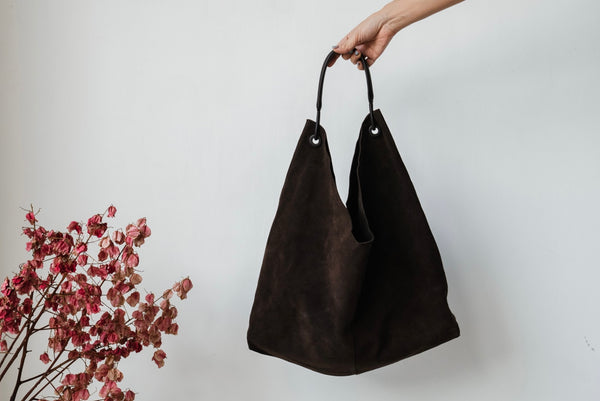 CHOCOLATE SUEDE TOTE ( PRE ORDER )