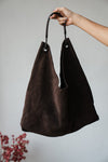 CHOCOLATE SUEDE TOTE ( PRE ORDER )