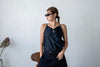 BLACK VINTAGE SILKY CAMI *LAST ONE*