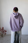 LAVENDER WASHED RIPPED HOODIE