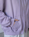 LAVENDER WASHED RIPPED HOODIE