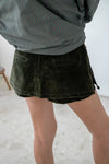 ( OLIVE / BLACK ) VELVET SKIRT SHORTS *BEST BUY*