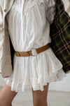 ( BEIGE / BLACK ) METAL HARDWARE SUEDE BELT *BEST BUY* ( PRE ORDER )