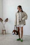 ( IVORY / NAVY ) POCKET WORKER JACKET *BEST BUY*