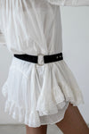 ( BEIGE / BLACK ) METAL HARDWARE SUEDE BELT *BEST BUY* ( PRE ORDER )