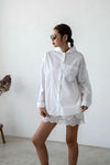 WHITE HOODED NYLON SHIRT *LAST 2*