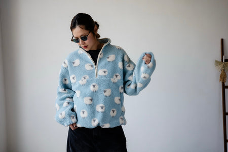 BABY BLUE SHEEP FLEECE JUMPER *LAST 3*