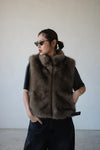 ASH GREY FAUX FUR VEST