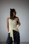 ( 3 COLOURS ) BUTTON WRAP VEST