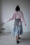 ( POWDER BLUE / GREY ) EXTRA LIGHTWEIGHT PAPER SUMMER SKIRT ⭐️BEST BUY⭐️