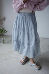 ( POWDER BLUE / GREY ) EXTRA LIGHTWEIGHT PAPER SUMMER SKIRT ⭐️BEST BUY⭐️