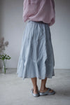 ( POWDER BLUE / GREY ) EXTRA LIGHTWEIGHT PAPER SUMMER SKIRT ⭐️BEST BUY⭐️