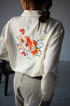 YELLOW EMBROIDERED DRAGON SATIN SHIRT ✨BEST BUY✨ *LAST 2*