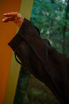 ( LIGHT GREY / CHARCOAL ) PREMIUM SHEER CHIFFON TRENCH COAT *LAST ONE*