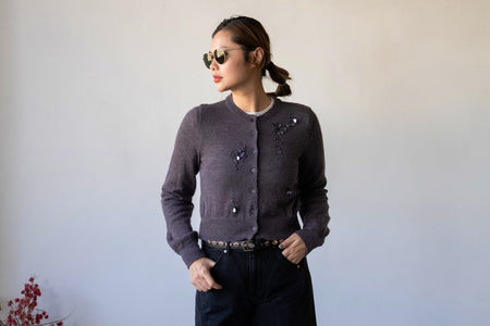 DEEP PURPLE ALPACA BEADED CARDIGAN ⭐️BEST BUY⭐️ *LAST 3*