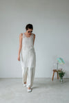 ( NAVY / IVORY ) EXTRA COMFY SATIN FLARE PANTS 🌟BEST BUY🌟 *LAST 2*