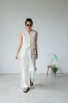 ( NAVY / IVORY ) EXTRA COMFY SATIN FLARE PANTS 🌟BEST BUY🌟 *LAST 2*