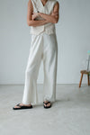 ( NAVY / IVORY ) EXTRA COMFY SATIN FLARE PANTS 🌟BEST BUY🌟 *LAST 2*