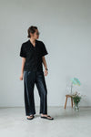 ( NAVY / IVORY ) EXTRA COMFY SATIN FLARE PANTS 🌟BEST BUY🌟 *LAST 2*