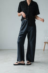 ( NAVY / IVORY ) EXTRA COMFY SATIN FLARE PANTS 🌟BEST BUY🌟 *LAST 2*