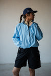 ( BLUE / GREEN ) TWO TONE HALF ZIP PARKA