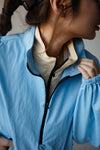 ( BLUE / GREEN ) TWO TONE HALF ZIP PARKA