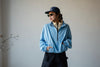 ( BLUE / GREEN ) TWO TONE HALF ZIP PARKA