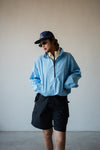 ( BLUE / GREEN ) TWO TONE HALF ZIP PARKA